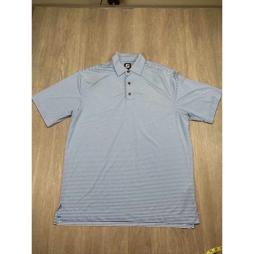 FootJoy FJ Golf Polo Shirt Men's Size Large L Striped Designs Stretch Active